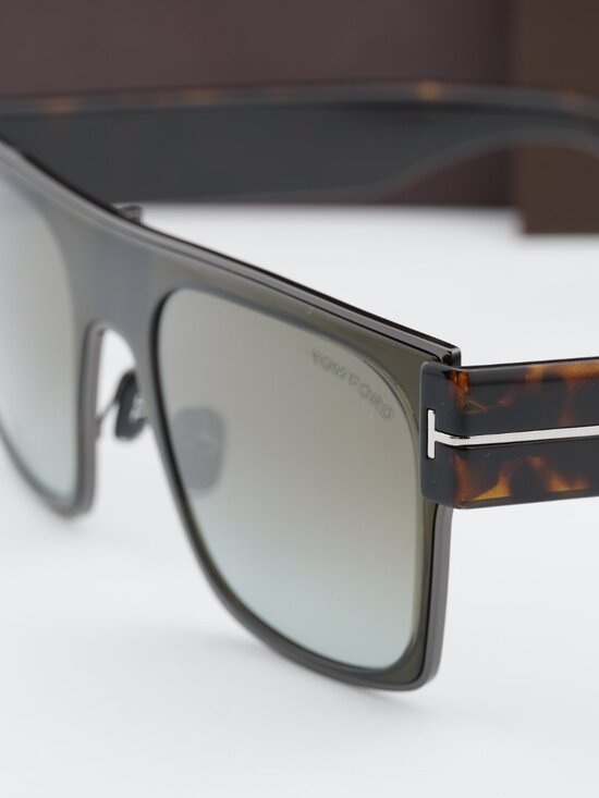 Tom Ford Edwin FT1073 51G Square Sunglasses - Green / Havana / Brown main image 6